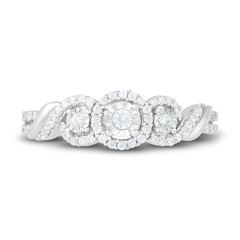 Main Image 2 of Diamond 3-Stone Ring 1/4 ct tw Round-cut Sterling Silver