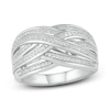Thumbnail Image 1 of Diamond Crossover Ring 1/4 ct tw Round-cut Sterling Silver