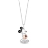 Thumbnail Image 0 of Disney Treasures Mickey Mouse Garnet & Diamond Necklace 1/6 ct tw Sterling Silver & 10K Rose Gold 19"