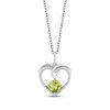 Thumbnail Image 1 of Hallmark Diamonds Peridot Heart Necklace 1/10 ct tw Sterling Silver 18&quot;