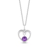 Thumbnail Image 0 of Hallmark Diamonds Amethyst Heart Necklace 1/10 ct tw Sterling Silver 18"