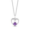 Thumbnail Image 1 of Hallmark Diamonds Amethyst Heart Necklace 1/10 ct tw Sterling Silver 18&quot;
