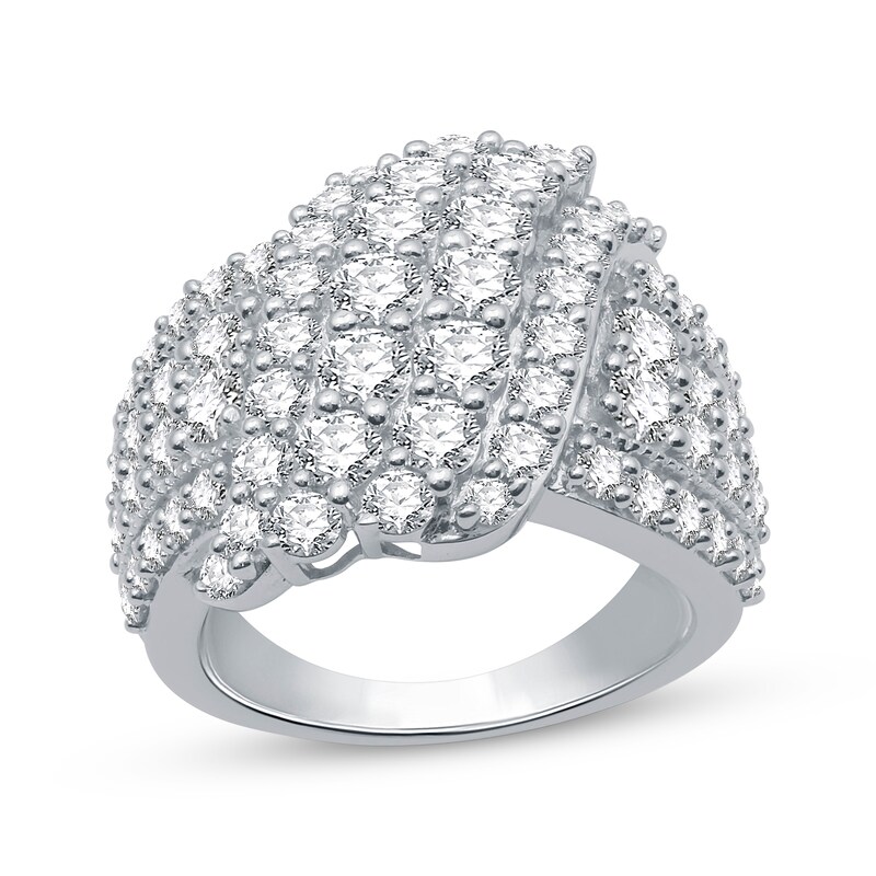 Diamond Bypass Ring 3 ct tw Round-Cut 10K White Gold