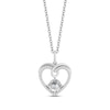Hallmark Diamonds White Topaz Heart Necklace 1/10 ct tw Sterling Silver 18"