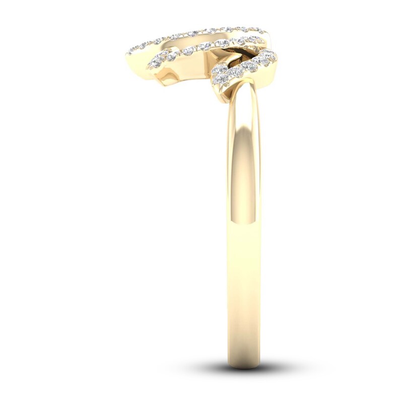 By Women For Women Diamond Lotus Flower Ring 1/5 ct tw Round-Cut 10K Yellow Gold