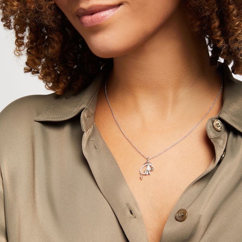 Main Image 2 of Disney Treasures Winnie the Pooh &quot;Eeyore&quot; Diamond Necklace 1/15 ct tw Sterling Silver & 10K Rose Gold 19&quot;