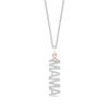 Hallmark Diamonds "Mama" Necklace 1/6 ct tw Sterling Silver & 10K Rose Gold 18"