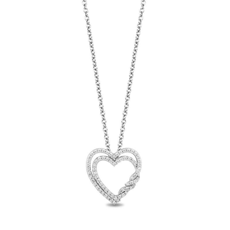 Hallmark Diamonds Heart Necklace 1/2 ct tw Sterling Silver 18"