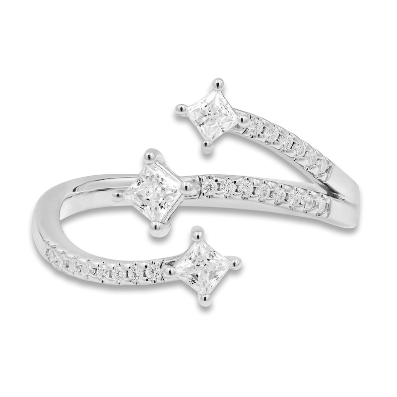 Main Image 3 of Three-Stone Deconstructed Diamond Ring 1/2 ct tw Princess & Round-Cut 10K White Gold