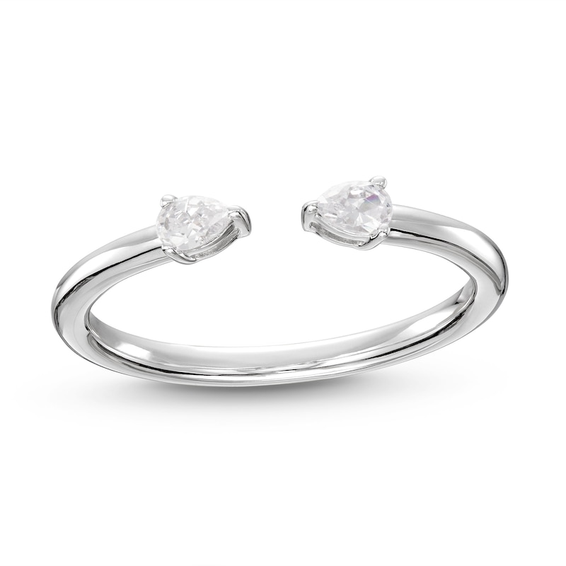 Main Image 1 of Diamond Deconstructed Ring 1/5 ct tw Pear-shaped 10K White Gold
