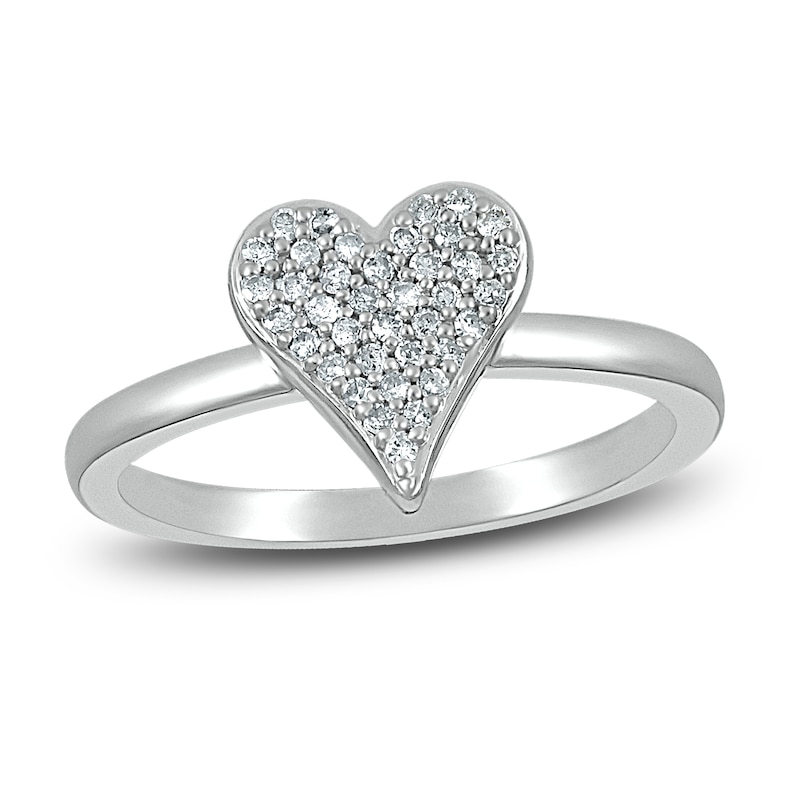 Diamond Heart Ring 1/6 ct tw Round-cut Sterling Silver | Kay