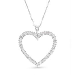 Lab-Created Diamonds by KAY Heart Necklace 1-1/2 ct tw Round-Cut 14K White Gold 18&quot;
