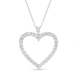 KAY Lab-Grown Diamonds Heart Necklace 1-1/2 ct tw Round-Cut 14K White Gold 18"