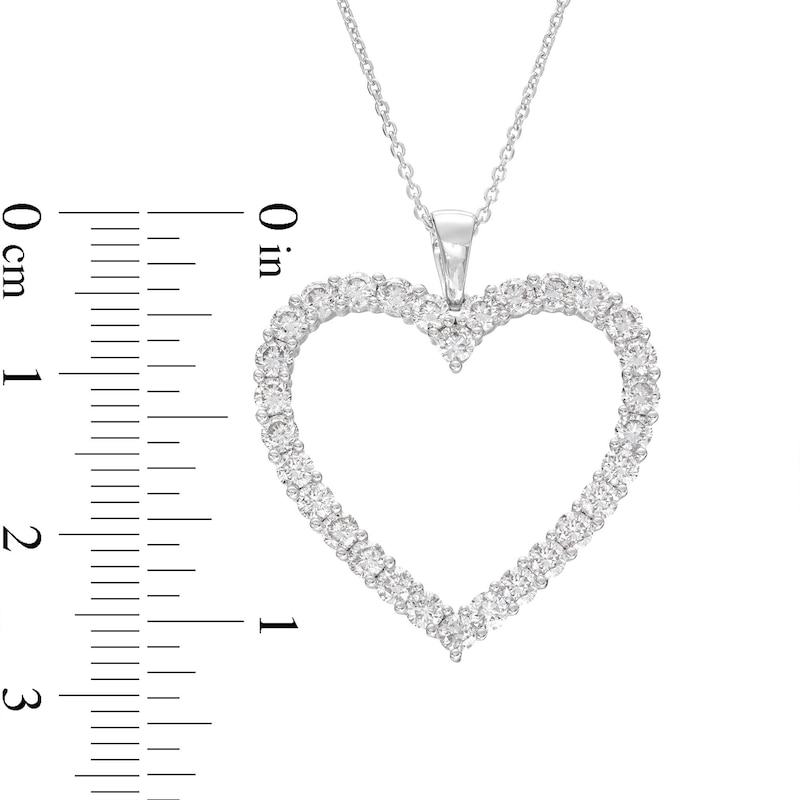 Lab-Created Diamonds by KAY Heart Necklace 1-1/2 ct tw Round-Cut 14K White Gold 18"