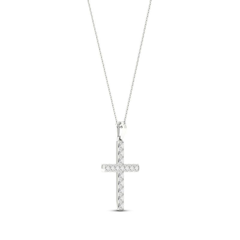 Main Image 2 of KAY Lab-Grown Diamonds Cross Necklace 1-1/2 ct tw 14K White Gold 18&quot;