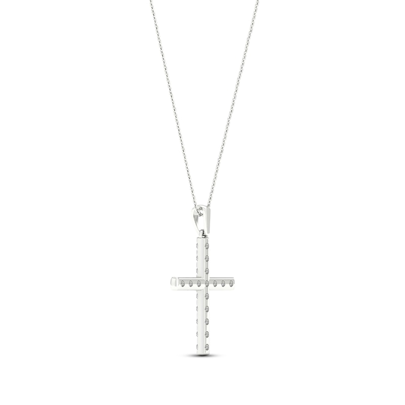 Main Image 4 of KAY Lab-Grown Diamonds Cross Necklace 1-1/2 ct tw 14K White Gold 18&quot;
