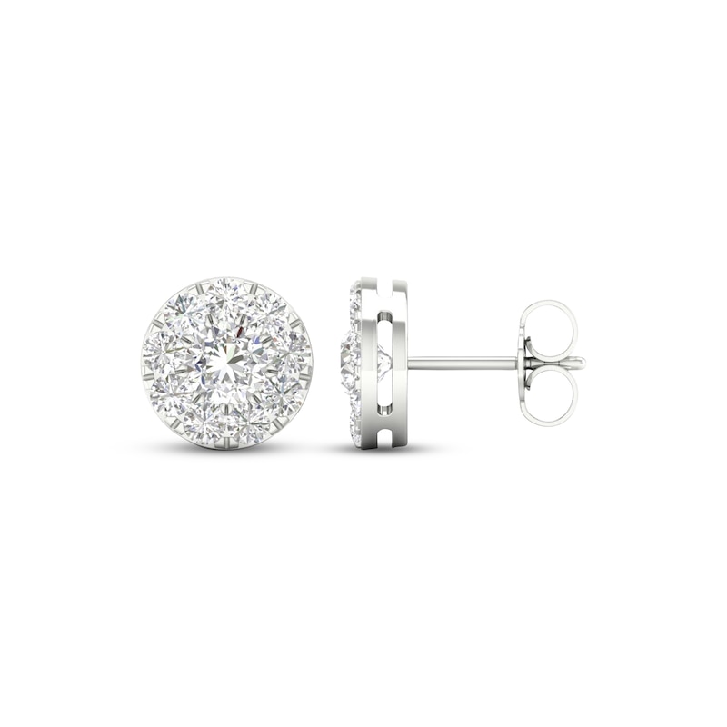 Kids' Earrings - Stud Earrings. Certified 585 White Gold, Rhodium, Screw  Backs. '4 Petals' Diamond Stud Earrings for Teens