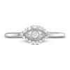 Thumbnail Image 2 of Diamond Evil Eye Ring 1/8 ct tw Round & Baguette 10K White Gold
