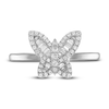 Thumbnail Image 2 of Diamond Butterfly Ring 1/3 ct tw Round & Baguette 10K White Gold