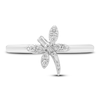 Thumbnail Image 2 of Diamond Dragonfly Ring 1/5 ct tw Round & Baguette-cut 10K White Gold