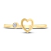 Diamond Accent Heart Deconstructed Ring Round-cut 10K Yellow Gold