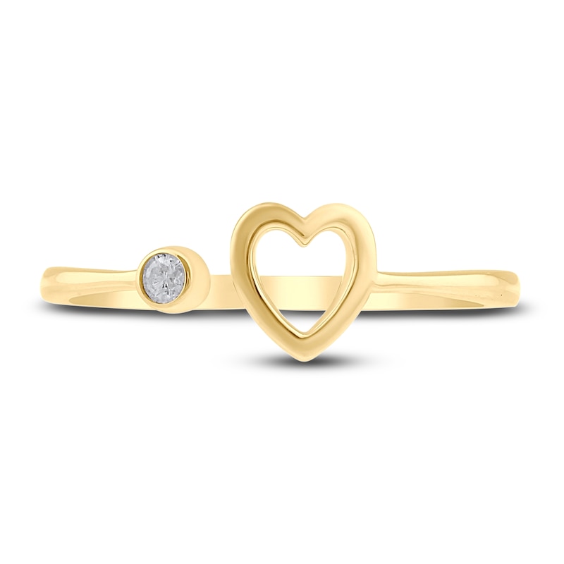 Main Image 2 of Diamond Accent Heart Deconstructed Ring Round-cut 10K Yellow Gold