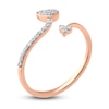 Thumbnail Image 1 of Diamond Heart Wrap Ring 1/5 ct tw Round-cut 10K Rose Gold