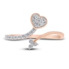 Thumbnail Image 3 of Diamond Heart Wrap Ring 1/5 ct tw Round-cut 10K Rose Gold
