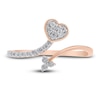 Thumbnail Image 2 of Diamond Heart Wrap Ring 1/5 ct tw Round-cut 10K Rose Gold