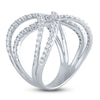 Thumbnail Image 2 of Crisscross Diamond Fashion Ring 1 ct tw Round-cut 10K White Gold