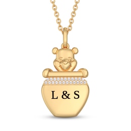 Disney Treasures Winnie the Pooh Diamond Necklace 1/20 ct tw 10K Yellow Gold 17"