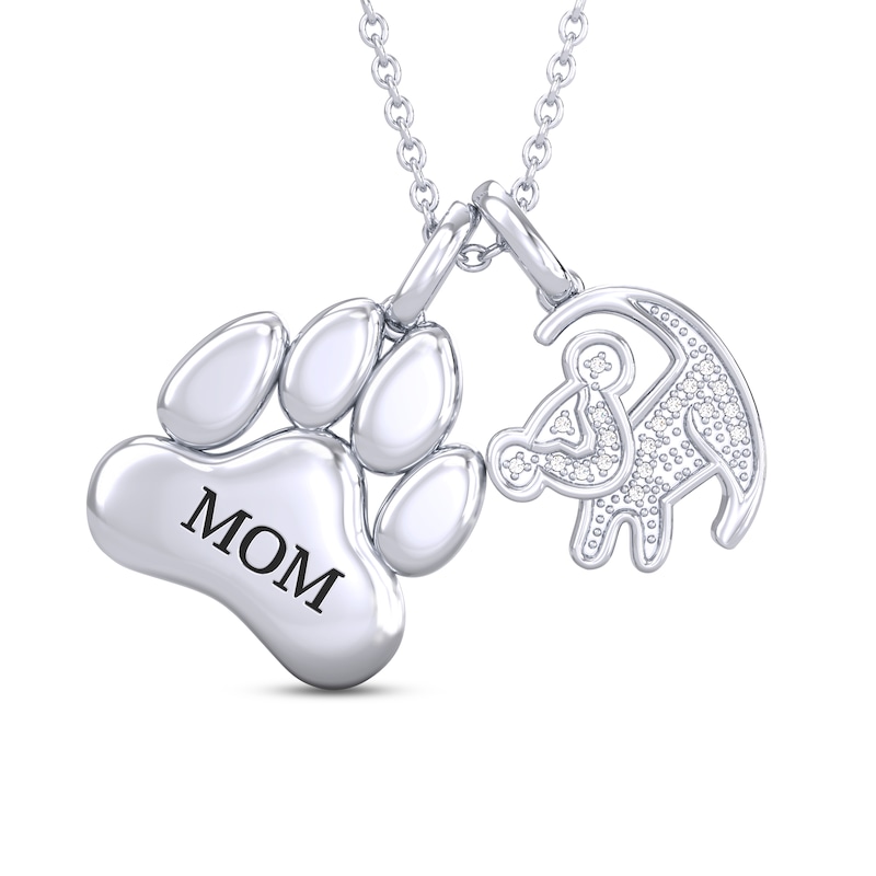 Main Image 1 of Disney Treasures The Lion King Diamond Necklace 1/20 ct tw 10K White Gold 17&quot;