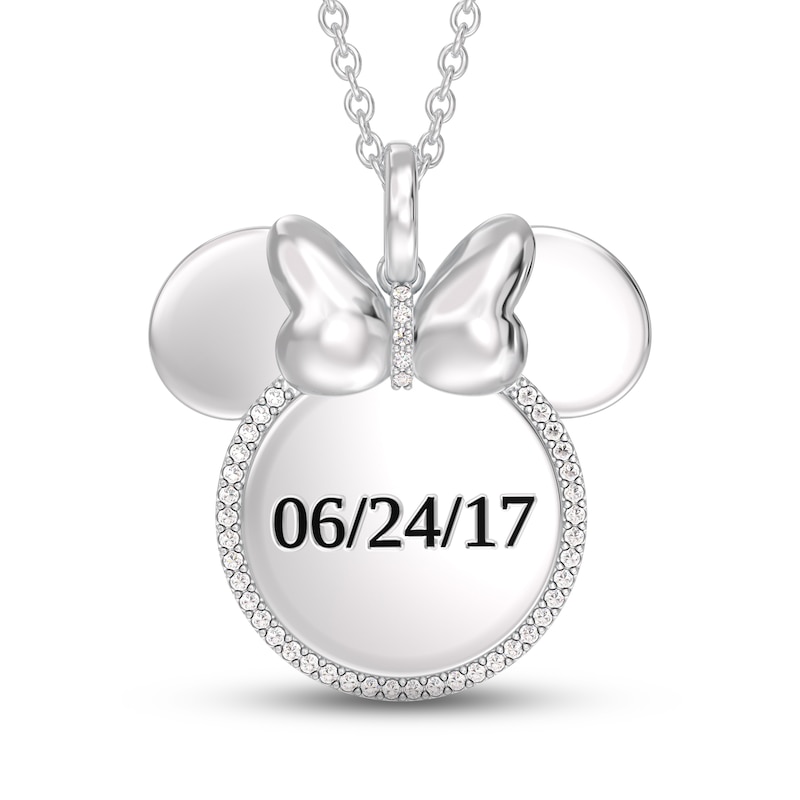 Main Image 1 of Disney Treasures Minnie Mouse Diamond Necklace 1/10 ct tw 10K White Gold 17&quot;