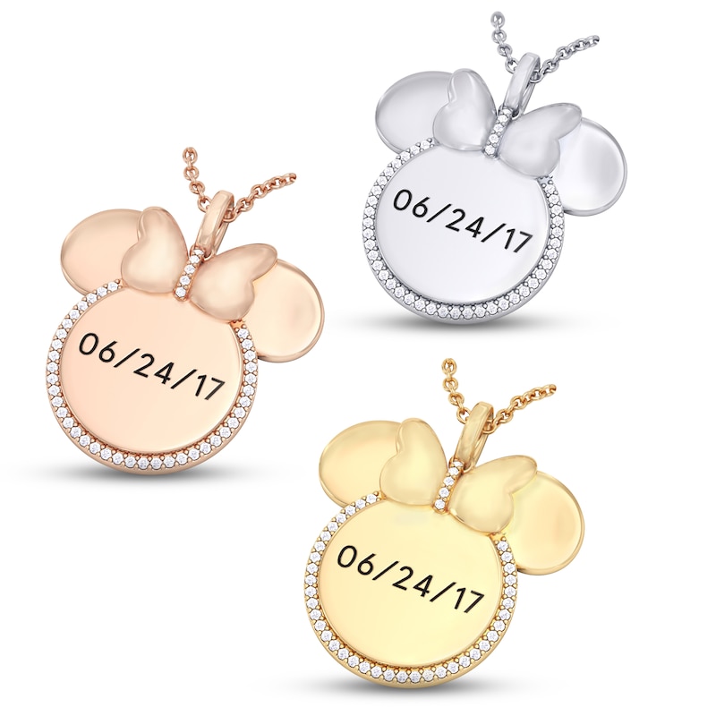 Main Image 2 of Disney Treasures Minnie Mouse Diamond Necklace 1/10 ct tw 10K White Gold 17&quot;
