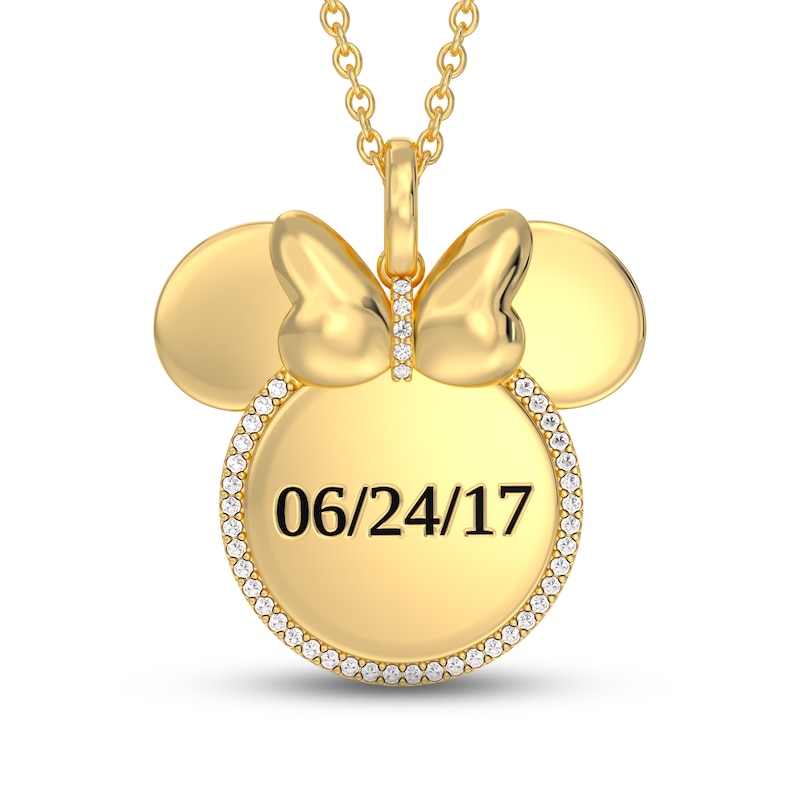Main Image 1 of Disney Treasures Minnie Mouse Diamond Necklace 1/10 ct tw 10K Yellow Gold 17&quot;