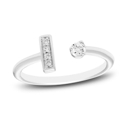 Diamond Deconstructed Ring 1/10 ct tw Round-cut 10K White Gold