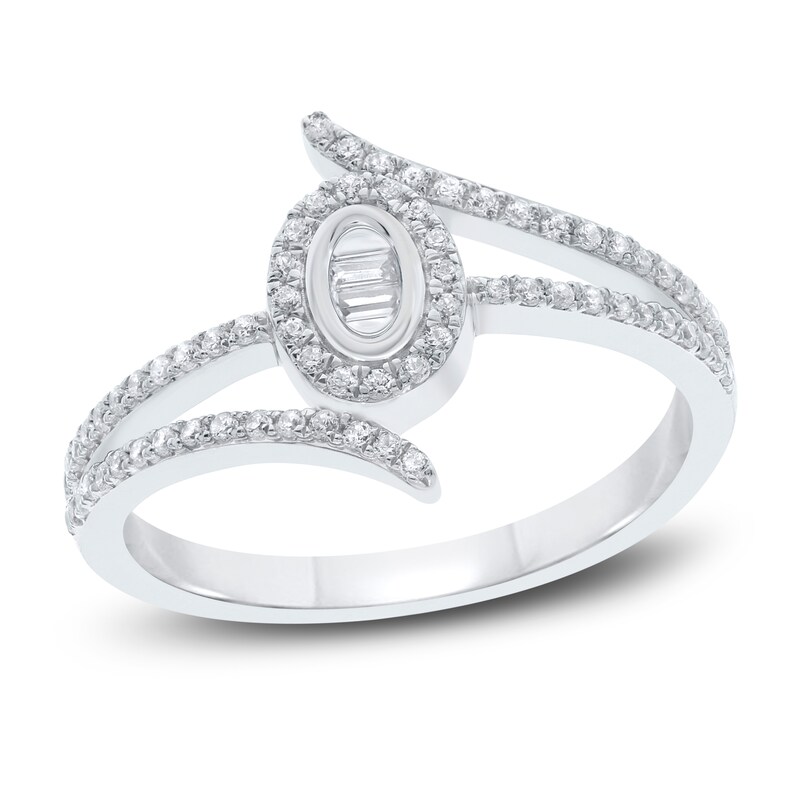 Diamond Oval Ring 1/3 ct tw 10K White Gold
