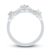 Diamond Heart Ring 1/3 ct tw Baguette & Round-cut 10K White Gold
