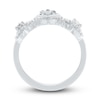 Thumbnail Image 3 of Diamond Heart Ring 1/3 ct tw Baguette & Round-cut 10K White Gold