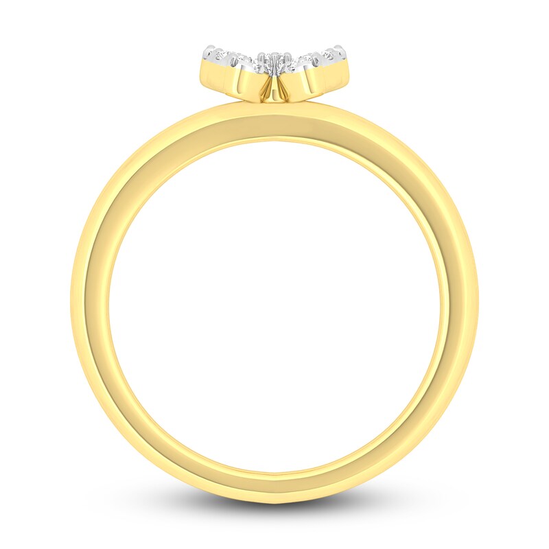 Main Image 3 of Diamond Butterfly Ring 1/10 ct tw Round-cut 10K Yellow Gold