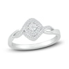 Thumbnail Image 0 of Diamond Halo Promise Ring 1/8 ct tw Round-cut Sterling Silver