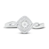 Thumbnail Image 1 of Diamond Halo Promise Ring 1/8 ct tw Round-cut Sterling Silver