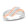 Thumbnail Image 1 of Diamond Bypass Ring 1/3 ct tw Round-cut 10K Rose Gold & Sterling Silver