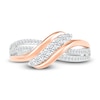 Thumbnail Image 2 of Diamond Bypass Ring 1/3 ct tw Round-cut 10K Rose Gold & Sterling Silver