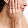 Thumbnail Image 3 of Diamond Halo Beaded Bypass Promise Ring 1/20 ct tw 10K White Gold