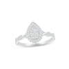 Thumbnail Image 1 of Multi-Diamond Pear-Shaped Halo Promise Ring 1/4 ct tw 10K White Gold