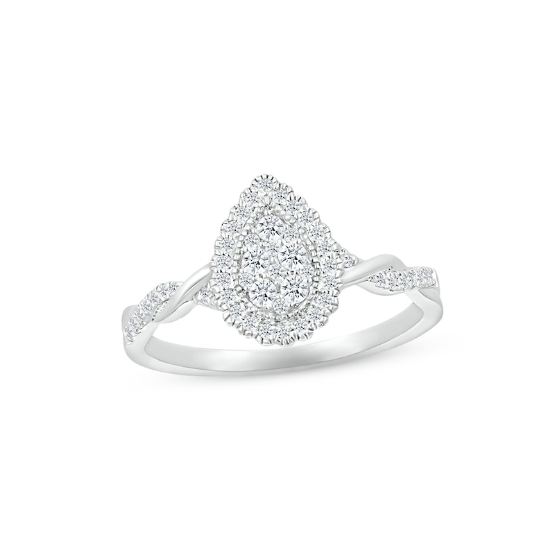 Diamond Promise Ring 1/4 ct tw Round-cut 10K White Gold