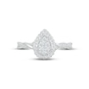Thumbnail Image 2 of Multi-Diamond Pear-Shaped Halo Promise Ring 1/4 ct tw 10K White Gold