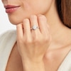 Thumbnail Image 3 of Multi-Diamond Pear-Shaped Halo Promise Ring 1/4 ct tw 10K White Gold