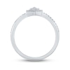 Thumbnail Image 3 of Baguette & Round-Cut Multi-Diamond Heart Promise Ring 1/5 ct tw 10K White Gold
